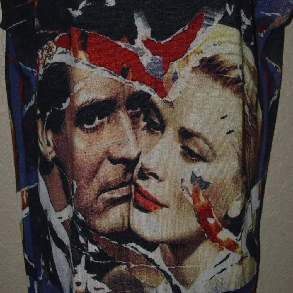 NWOT Sz S Printed Artworks Cashmere Blend Cap Sleeve V-Neck Tunic Sweater